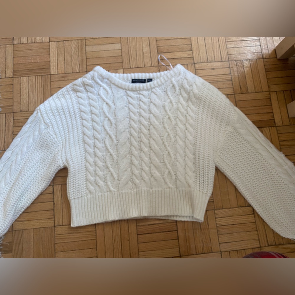 White knit sweater